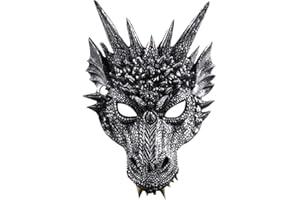 Alodidae 3D Dragon Mask Halloween Party Costume Cosplay for Adults Men, Scary Animal Half Face Masks