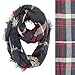 Lucky Leaf Women Winter Checked Pattern Cashmere Feel Warm Plaid Infinity Scarf