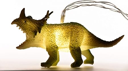 Amazon.com: Luces de cadena de luces con dinosaurios brillantes de aspecto realista Dinosaurios luz 8 LED niños regalo plástico juguete super divertido Dino luces: Jardín y Exteriores
