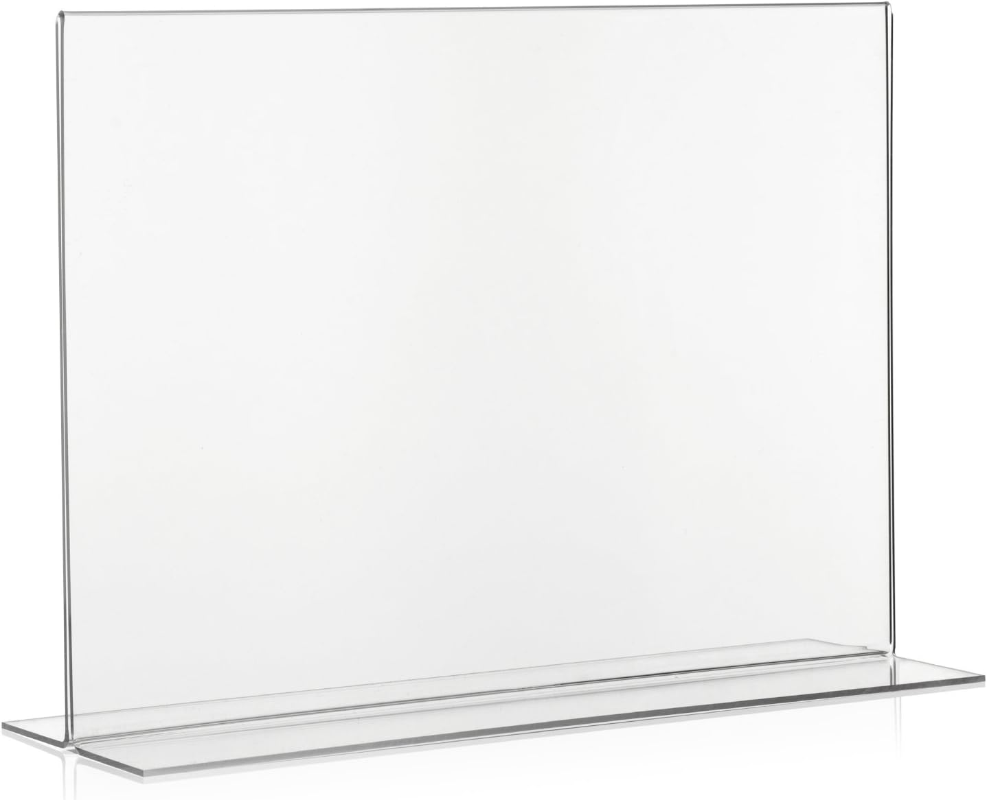 Pack of 5 VITAdisplays® T-Stands Landscape Format/Table Stand/Acrylic Glass Stand/T-Advertising Stand, DIN A4, PLEXIGLAS®