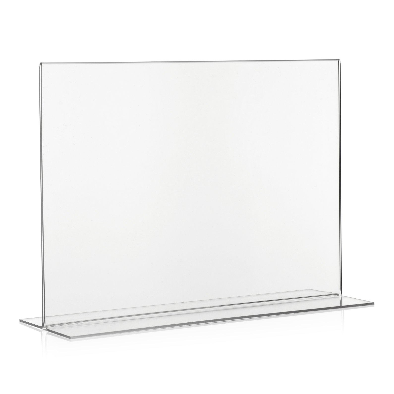 VITAdisplays Plexiglas T-Stand Landscape Format Acrylic Glass Display Stand DIN A4 29.7 x 21 cm Transparent