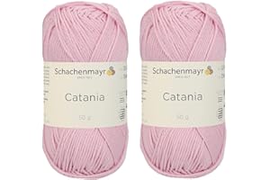 GENERIC [ Set of 2 Skeins ] SMC Catania Originals 100% Mercerized Cotton Yarn, Total 3.52 Oz. Each 1.76 Oz (50g) / 136 Yrds (125 m) Amigurumi Yarn Fine-Sport 2 (246 Pink)