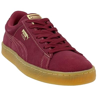 burgundy puma suede mens