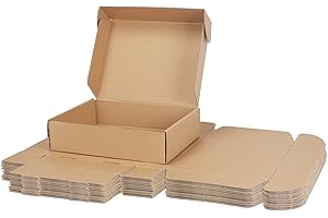 PHAREGE 12x9x3 inch Shipping Boxes 20 Pack, Brown Cardboard Shirt Gift Boxes with Lids for Wrapping Giving Women Men Presents, Corrugated Mailer Boxes for Packaging Mailing Small Business