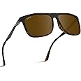WMP Eyewear - Men's Polarized Flat Top Square Sunglasses