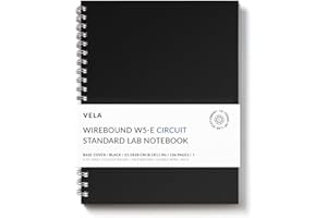 Vela Sciences W5 Wirebound Lab Notebook, 8.5 x 11 in (21.5 x 28 cm), 128 Pages, Double Wire Looped, 70lb Heavyweight Paper (1-Pack, Precision Grid/Ruled)