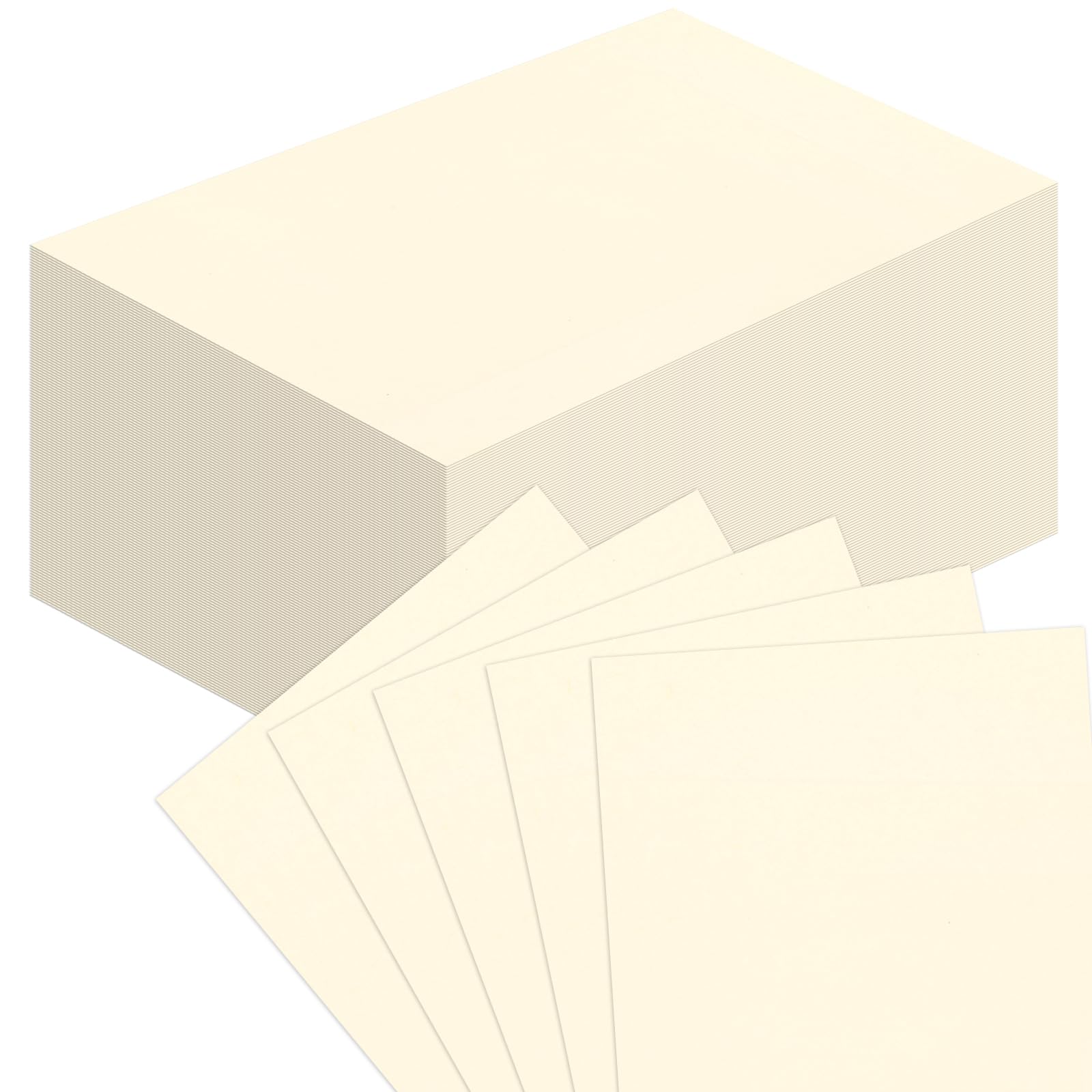 Photo 1 of 100 Sheets 4" x 6" Blank Thick Cardstock Paper 110LB/300GSM Cards Stock for Invitations, Postcards, Photos, DIY Crafts Greeting Card Making Scrapbook Supplies (Cream)