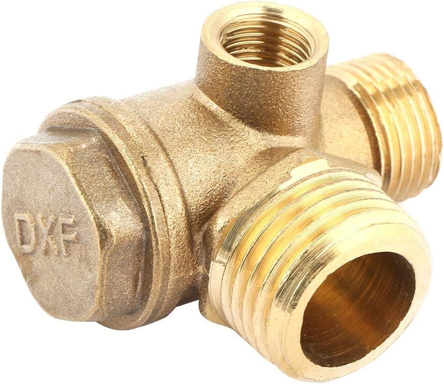 Hilitand 3 Port Brass Air Compressor Check Valve, Male Threaded Check