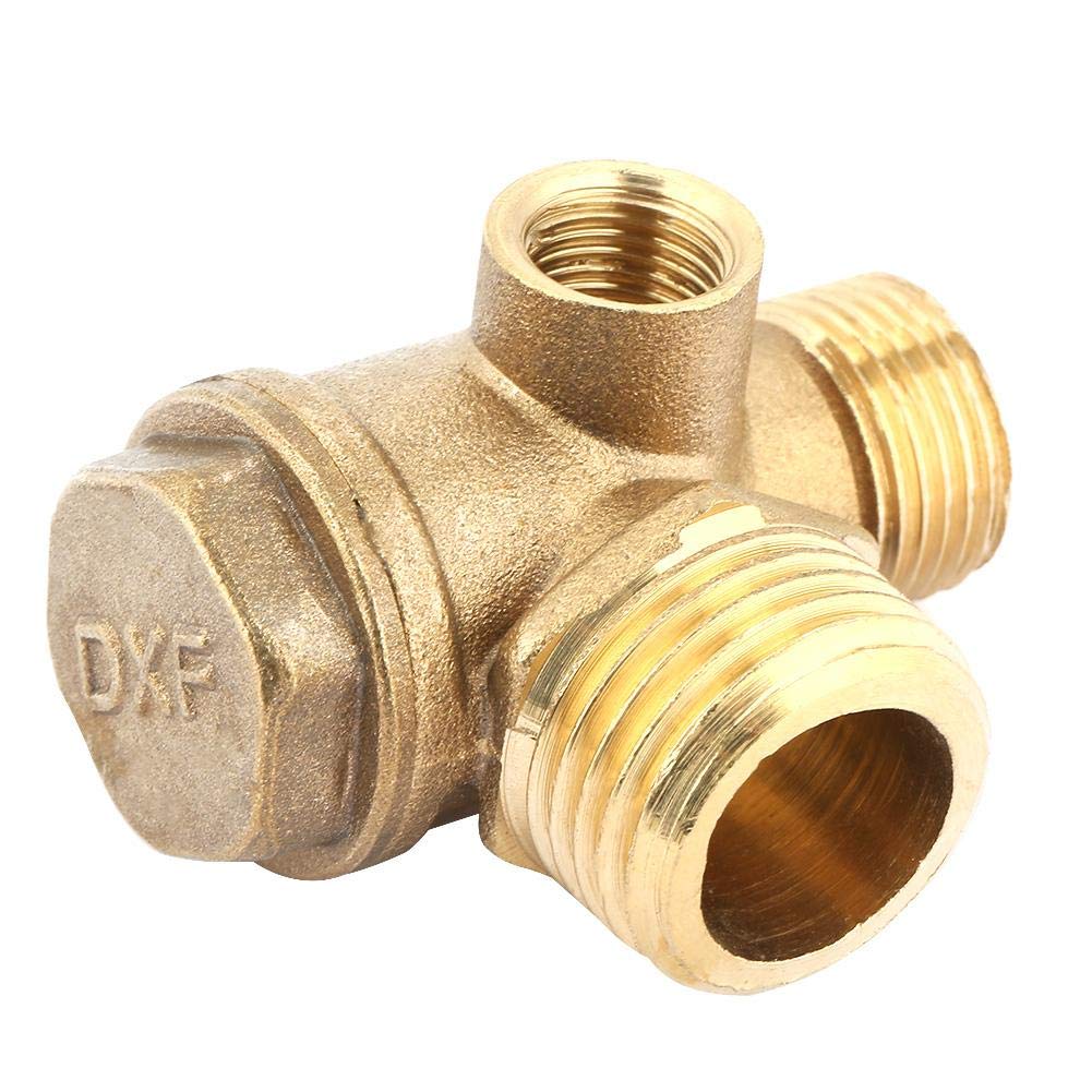 Air Compressor Check Valve, 3 Port Male Threaded Check Valve, 3-Way Brass Thread Check Valve, Air Compressor Valve Male Threaded Check Valve