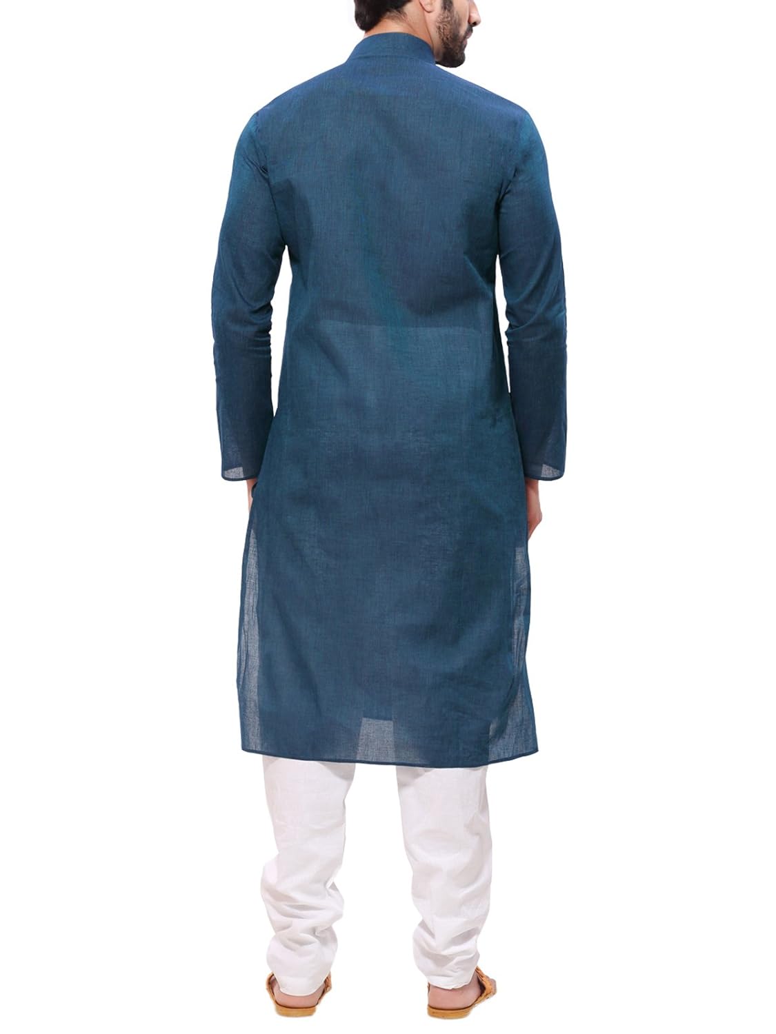 rg designers men's handloom green blue kurta pyjama