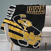 Sleep Squad Iowa Hawkeyes 60 x 80 Raschel Plush Blanket A Collegiate Mascot Throw