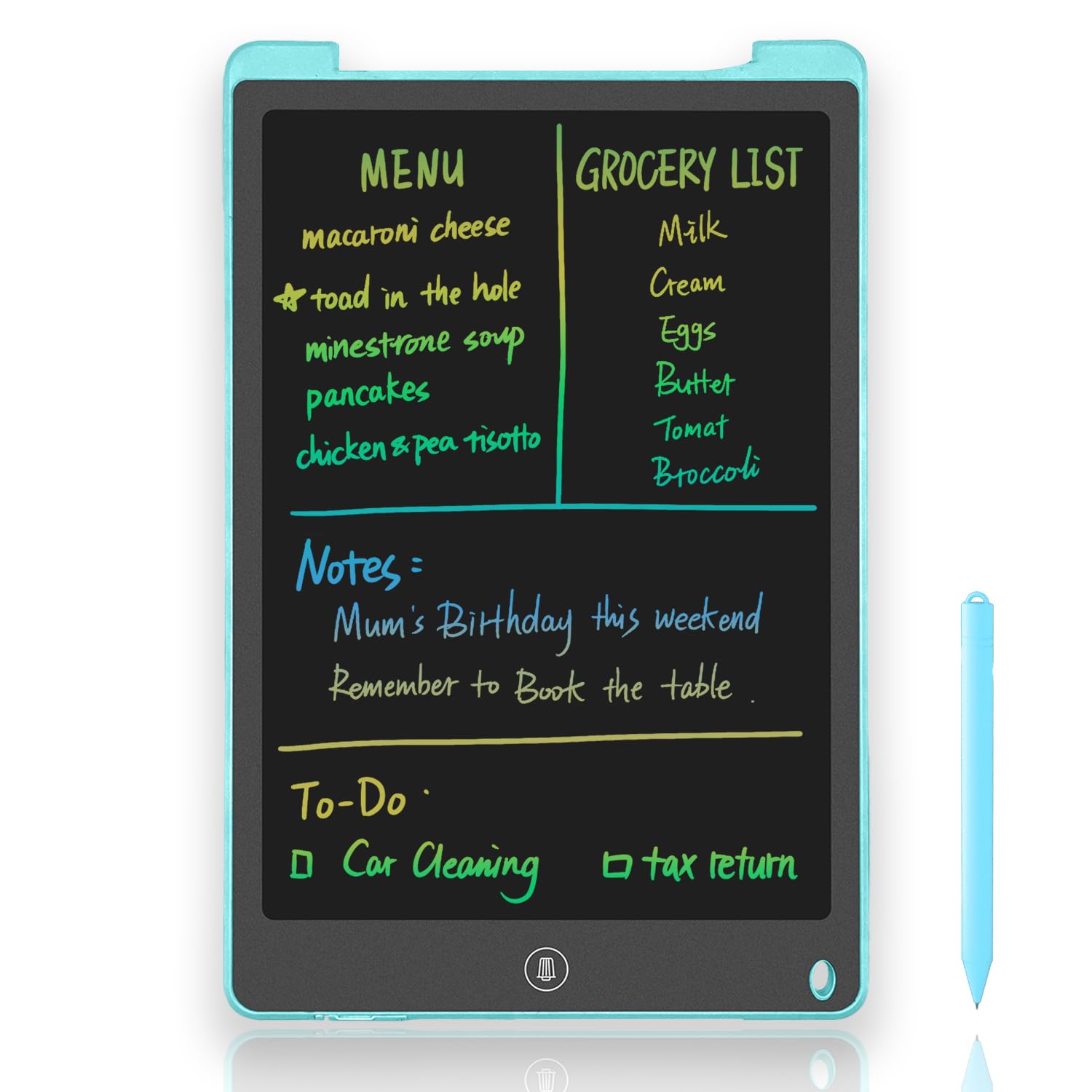 NEWYES Small Planner Boards for Fridge, Ink-Free, B5, Reusable Desktop Writing Board for Kids Adults, Quick-Clear Tech, Waterproof, School Office Home Reminders to-Do Lists Meal Planning