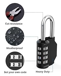 Combination Lock Resettable 4 Digit Padlock with