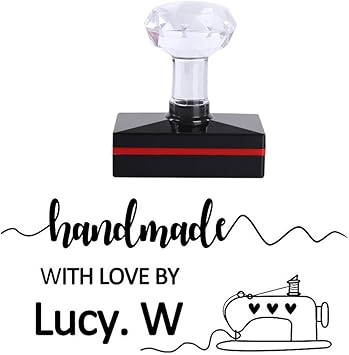 Amazon Com 5025mm Personalized Cute Lovely Handmade With Love By Sewing Machine Creative Ideas Greeting Gift Card Decoration Business Self Inking Office Stamper Custom Company Brand Return Address Stamp Office Products