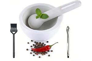 3.2inch Ceramic Mortar and Pestle Set, Small Pill Crusher,Porcelain Grinding Bowls, Spice Mill Grinder Set, Ceramic Mixing Gr