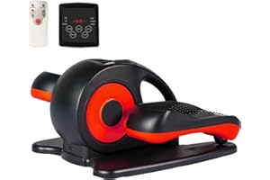 PROHIKER Under Desk Elliptical, Mini Elliptical Machine with Non-Slip Pedal, Display Monitor and Remote Control,Under Desk Bike Pedal Exerciser with Foot Massage for Home Office Gym