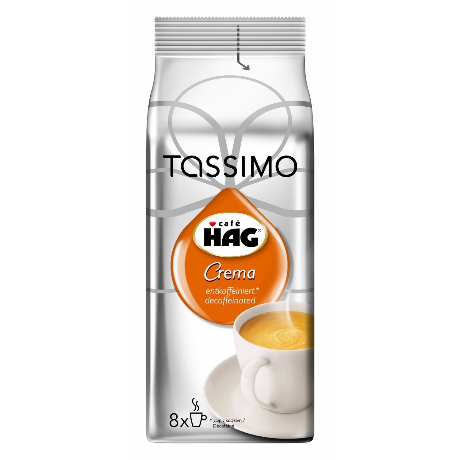Tassimo Café HAG Crema Decaffeinated, Pack of 5, 5 x 8 T-Discs (40 T-discs)