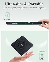 PeroBuno External CD/DVD Drive USB 3.0 Type-C Ultra-Slim 0.5in Portable view 2
