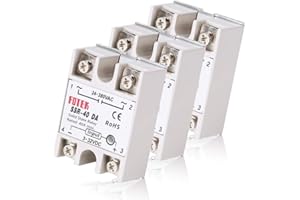 MYSWEETY 3PCS SSR-40DA Solid State Relay Single Phase Semi-Conductor Relay Input 3-32V DC Output 24-380V AC