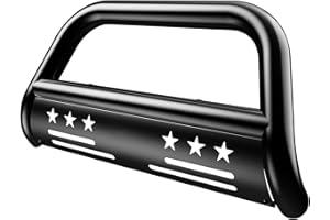 MARSFLUX Bull Bar Brush Guard Grille Compatible with 2007-2018 Silverado 1500 Sierra, 3" Steel Brush Push Grille Guard Front Bumper,Black