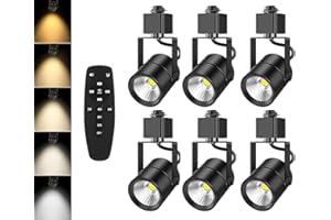 LRAEMXG 6-Light LED Track Lighting Heads H Type, 2700K-6500K Dimmable Track Light Fixtures Ceiling Spot Light for H Track Lig