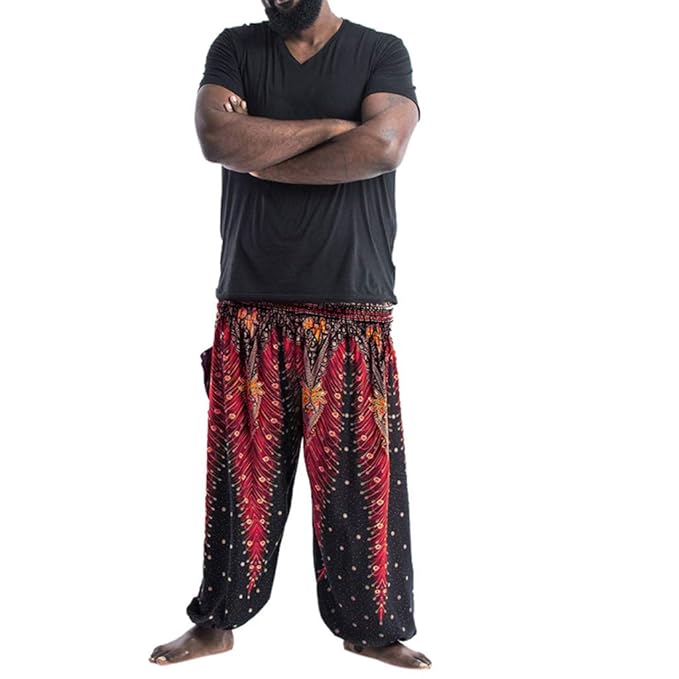 YWLINK Hombres Holgados Pantalones Boho Pantalones Casuales ...