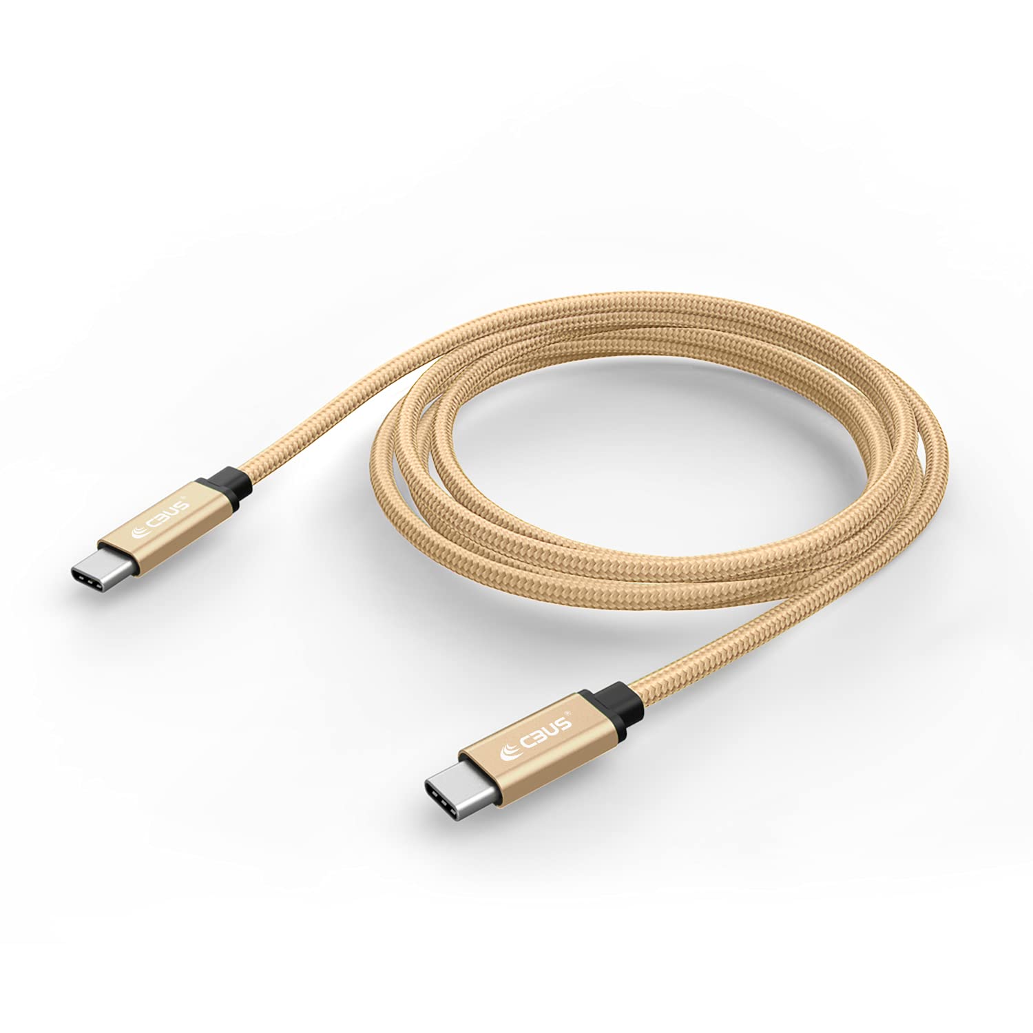 CBUS Braided USB C to USB C Charger Cable 3m Heavy-Duty for Xiaomi Redmi, Honor Magic, Google Pixel, Oppo Find/Reno, Sony Xperia, Motorola Moto/Edge/Razr, Nothing Phone, TCL, Nokia (Beige Gold)