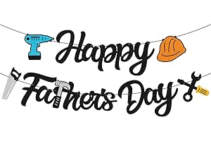 LONKISYL Happy Father’s Day Banner Best Dad Ever We Love You Daddy Garland Tools Theme for Happy Father’s Day Festival Party Supplies Glitter Black Decoration