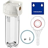 Whole House/RV Water Filter Housing Clear, 10" X 2.5" Inline Sediment Water Filter for RV, Home, Garden, Aquarium, Maple Syru