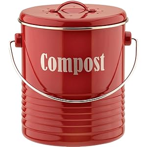 Typhoon Compost Caddy with Carbon Filter - Red