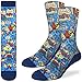 Good Luck Sock Men's Lucha Libre Mexican Wrestlers Socks - Blue, Shoe Size 8-13