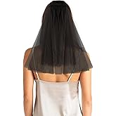 JDRGJTH Black Veil Double Layer Short Veils Bride or Die Bachelorette Party Engagement Halloween Party Supplies Wedding Gift