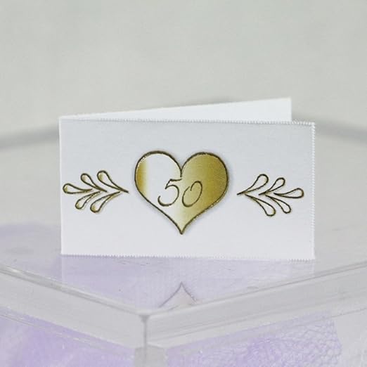 Il Villaggio Degli Sposi Bigliettini Bomboniera 50 Anni Matrimonio Amazon It Casa E Cucina