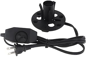 RTNLIT RTNLTI Salt Lamp Cord Replacement with Dimmer Switch and Base Assembly, 5 Feet,E12 Base for Himalayan Salt Lamp