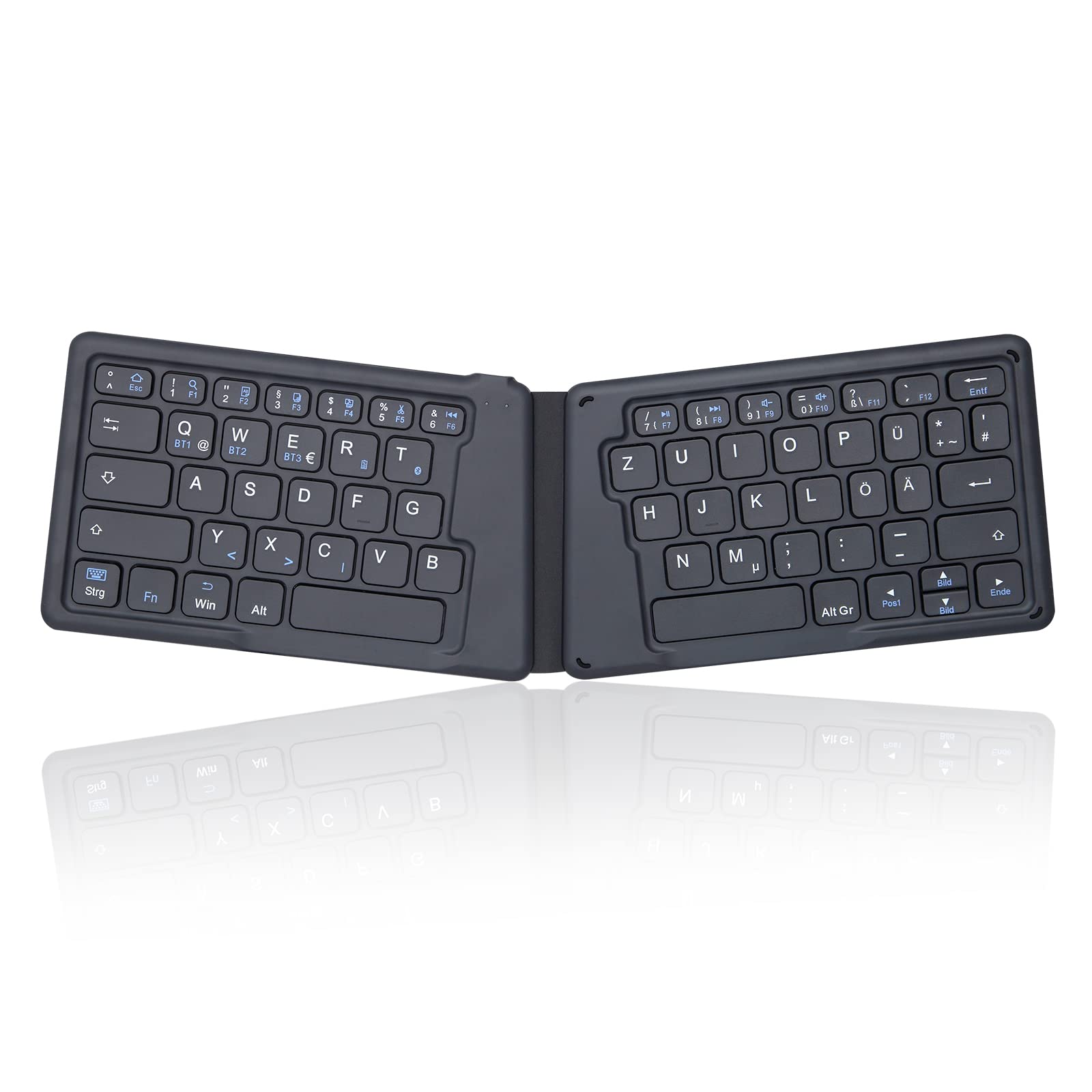 Perixx PERIBOARD-805 Ergo, Wireless Foldable Ergonomic Keyboard, Very Thin Design to Carry While Traveling, Compatible with iOS, Android, Windows Devices, Dark Gray, 11681