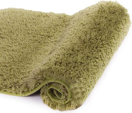 Amazon Com Walensee Bathroom Rug Non Slip Bath Mat For Bathroom 16 X 24 Olive Green Water Absorbent Soft Microfiber Shaggy Bathroom Mat Machine Washable Bath Rug For Bathroom Thick Plush Rugs For