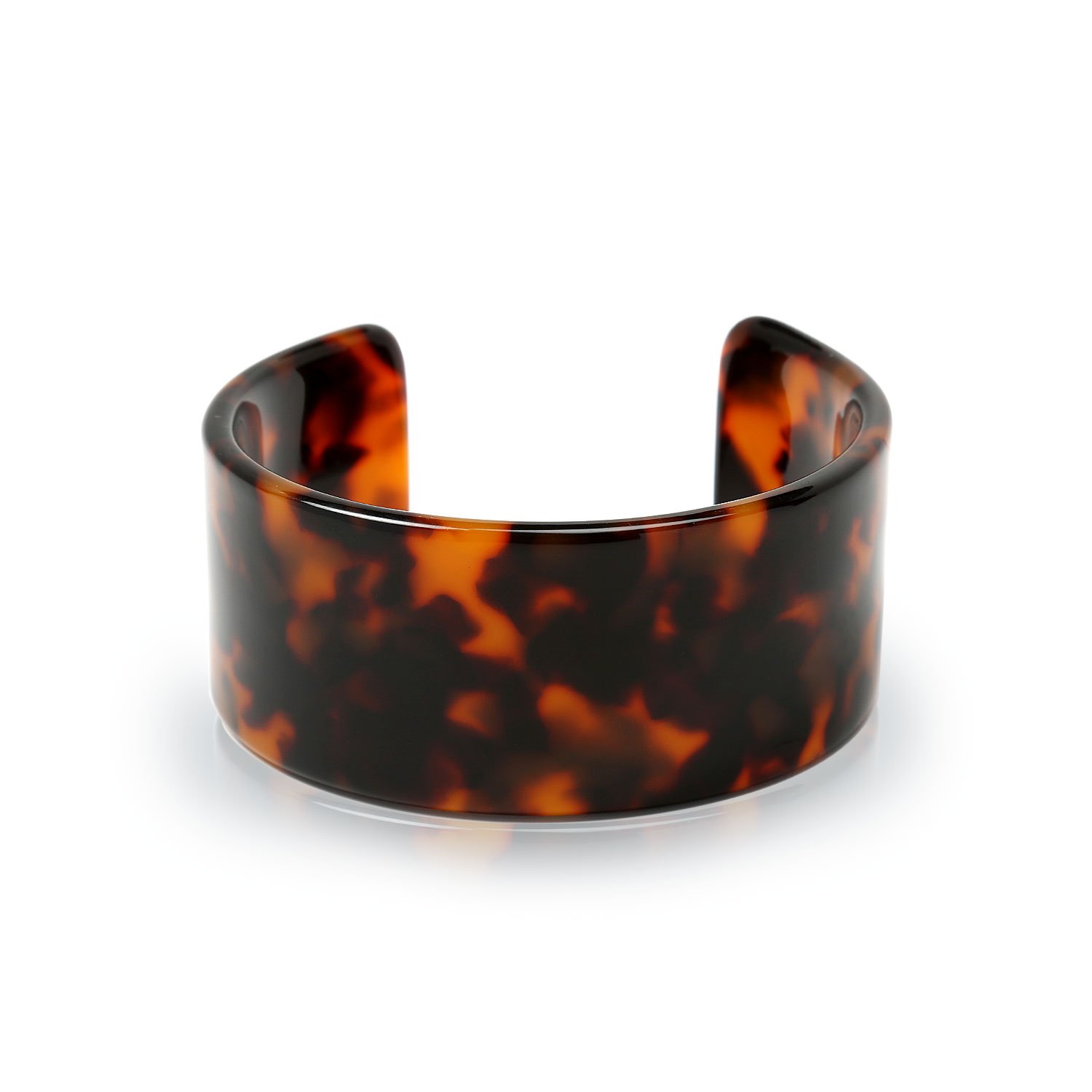 Bling Jewelry Fashion Statement Brown Golden Acrylic Marbled Leopard Tortoise Shell Wide Cuff Bangle For Women Teen