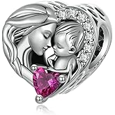 Mom Love Son Heart Charms 925 Sterling Silver Mother‘s Day Charm Beads Pendant Fits Pandora Bracelet for Women
