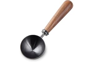 Easyworkz Retro Stainless Steel Coffee Spoon With Black Walnut Handle,10g - Measuring Spoon (Gunmetal)