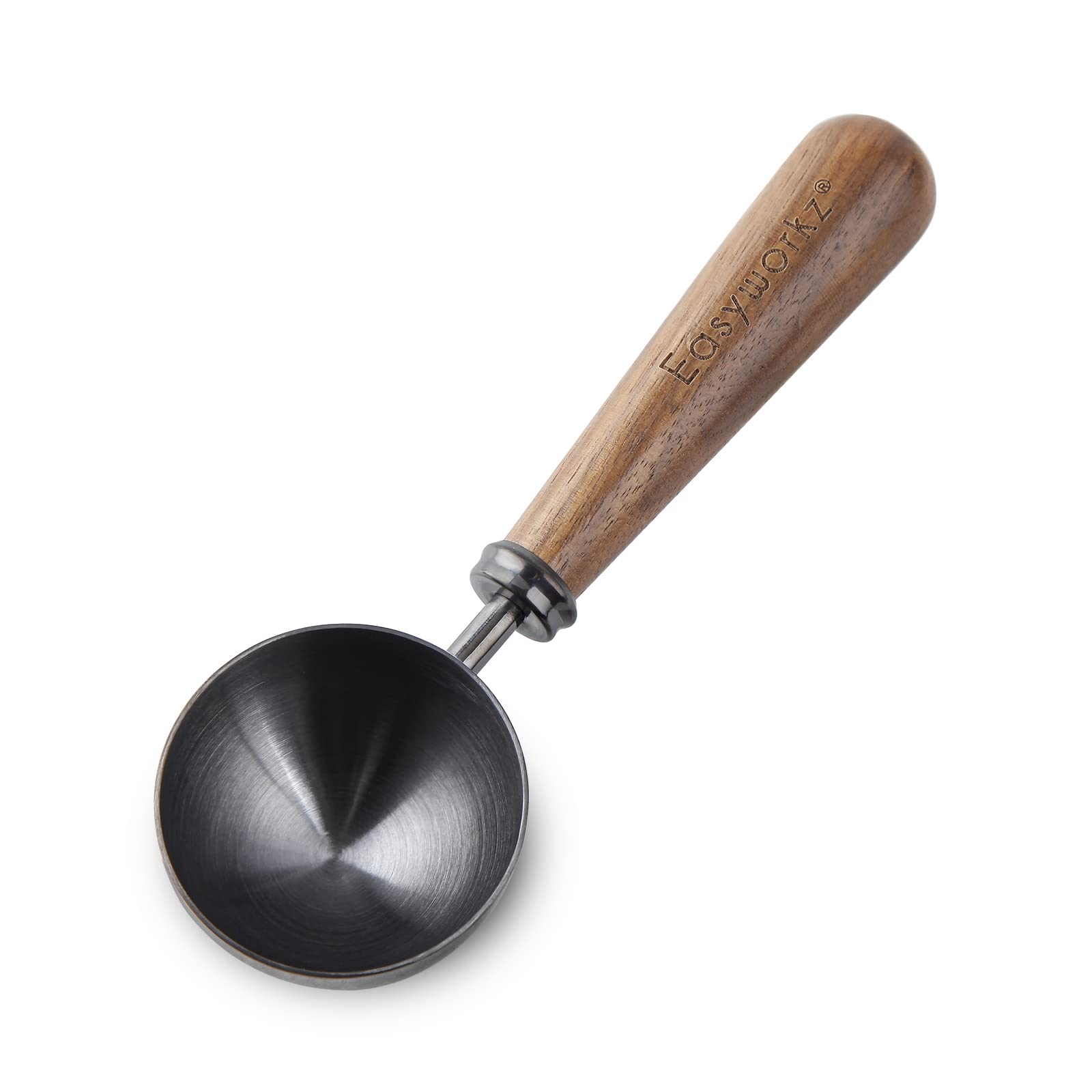 Easyworkz Retro Stainless Steel Coffee Scoop with Black Walnut Handle,10g Measuring Spoon (Gunmetal)