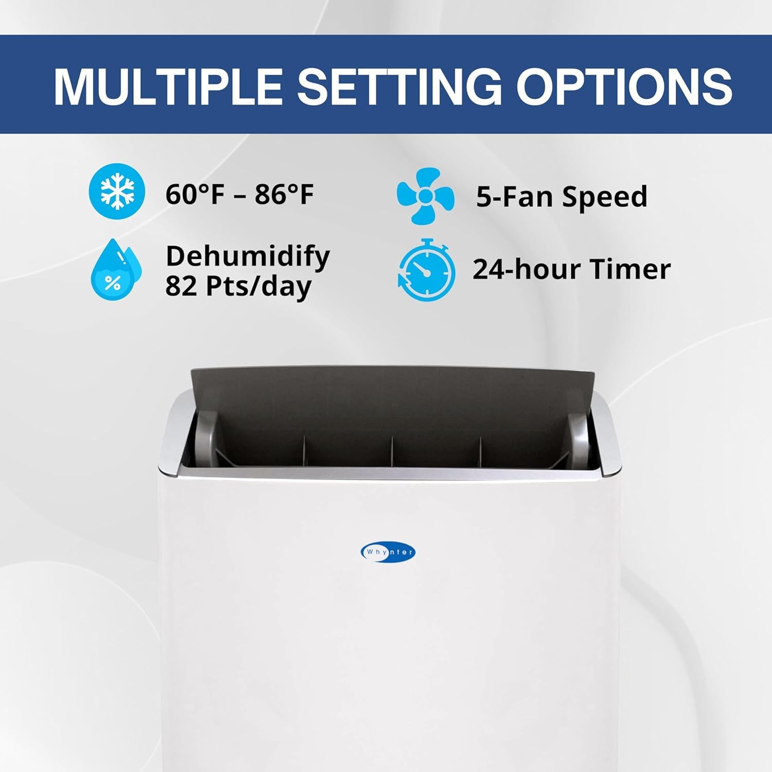Whynter Inverter Portable Air Conditioner 12,000 BTU with Dual Hoses, Dehumidifier, Cooling Fan & Smart Wi-Fi for 500 Sq Ft Rooms, NEX ARC-1030WN (10,000 SACC), White