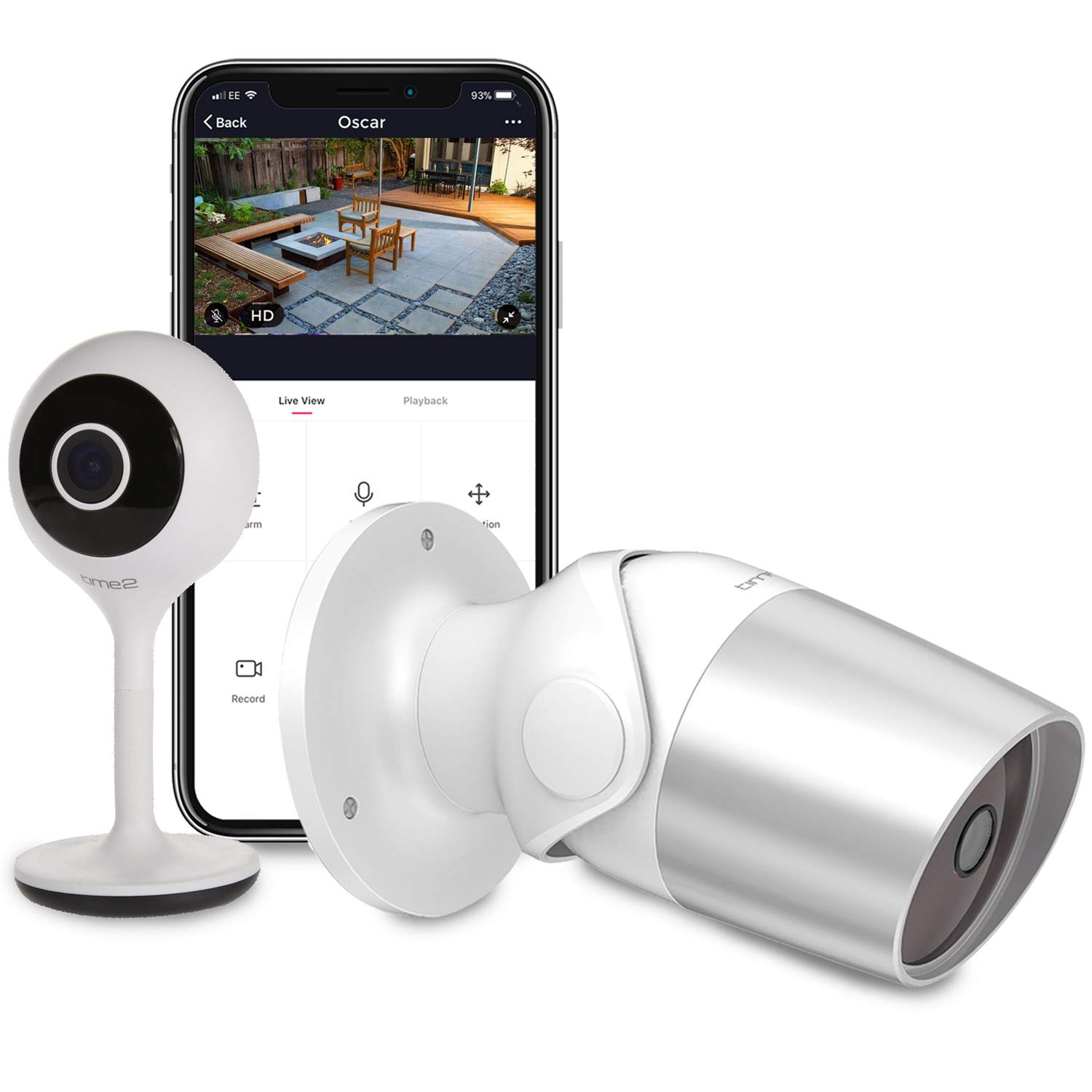 Time2 Outdoor Indoor Security Camera Kit IP WiFi Cameras with HD Night Vision, Motion & Sound