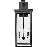 ML Lighting | Barkeley Collection | 42603-PBK | 27" Modern Four Bulb Outdoor Steel Large Wall Sconce | Anti-Rust Powder Coat 