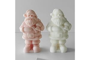 ESEDAGE Christmas Santa Candle Mold - Silicone 3D Molds for Candy & Home Decor - Resin Casting & Making Molds