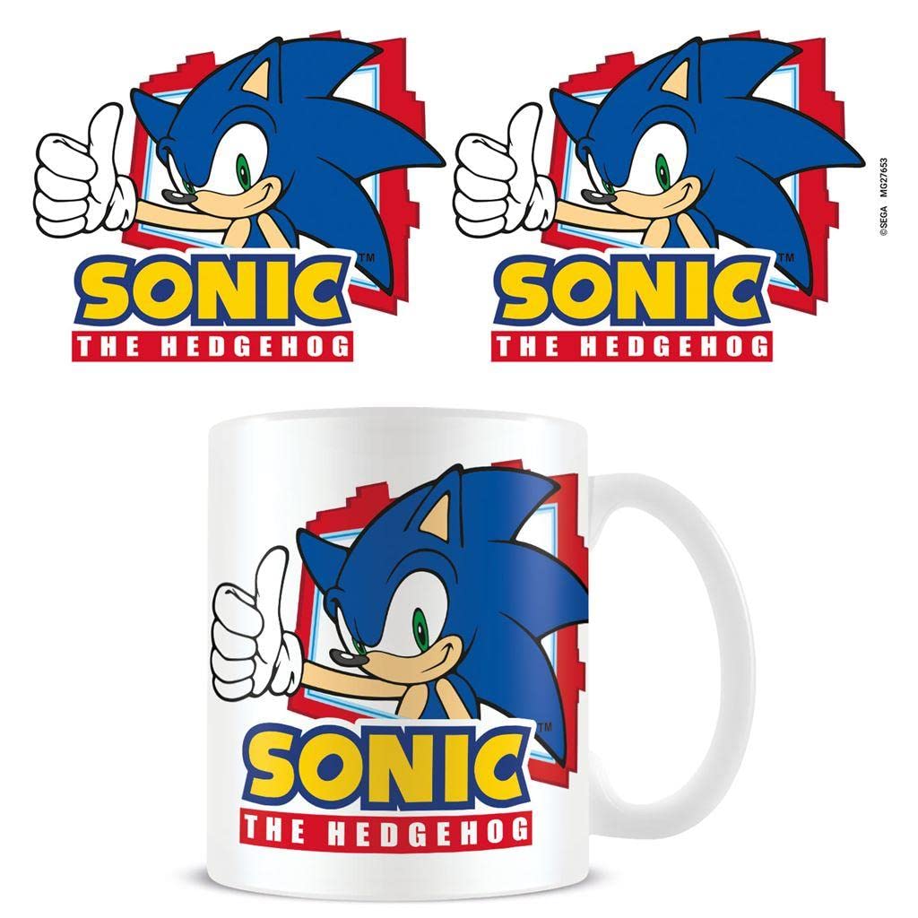 Pyramid International Sonic The Hedgehog Mug (Thumbs Up Design) in Presentation Gift Box - Official Merchandise, Blue,Green, 11oz