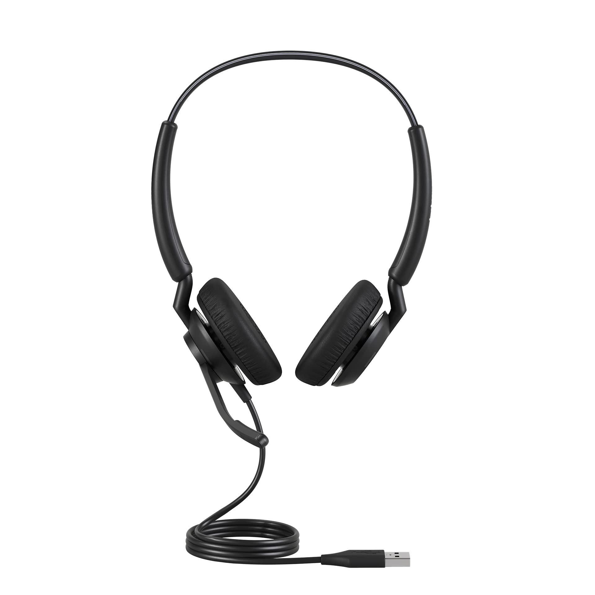 Jabra Engage 40 Wired Stereo Headset with Noise-Cancelling 2-Mic Technology and USB-A Cable, Ultra-Lightweight - works with all leading Unified Communications platforms such as Zoom, Unify - Black