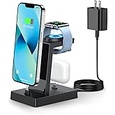 Charging Station for Multiple Devices - ADADPU 3 in 1 Charger Stand for iPhone 14/13/12/11 Pro Max XR 8 7 Plus(Not for USB C iPhone 16/15) Charging Dock for AirPods Apple Watch Series 8/7/6/5/4/3/2/SE