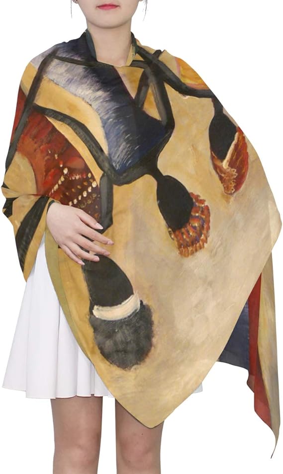 Women's Scarf Silk Scarf Blanket Lightweight Neck Scarf with Art Africa Women Shawl Wrap 70