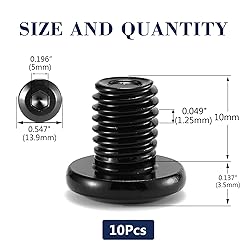 M8 x 10mm 10Pcs Flat Head Hex Socket Cap Screws
