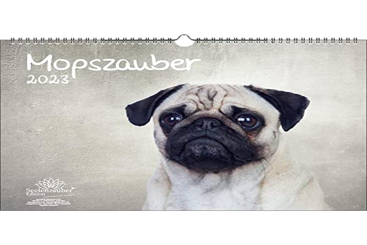 Pug Magic DIN A3 Calendar for 2023 Pug Dogs and Puppies - Seelenzauber
